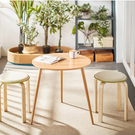 Contemporary Wood 3 Legs Round Living Room Accent Side Table Clearhalo 'Coffee & Accent Tables' 'End & Side Tables' 'end_side_tables' 'furn' 'furn_end_side_tables' 'Furniture' 'Living Room Furniture' 6479783