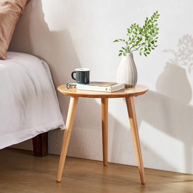 Contemporary Wood 3 Legs Round Living Room Accent Side Table Clearhalo 'Coffee & Accent Tables' 'End & Side Tables' 'end_side_tables' 'furn' 'furn_end_side_tables' 'Furniture' 'Living Room Furniture' 6479784