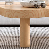 Tavolino scandinavo in forma libera con 3 gambe in legno
