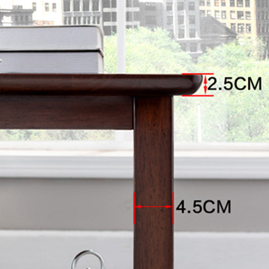 Modernistisches massives Holz 4 Beine quadratische Doppelstufe Akzent -Beistelltisch