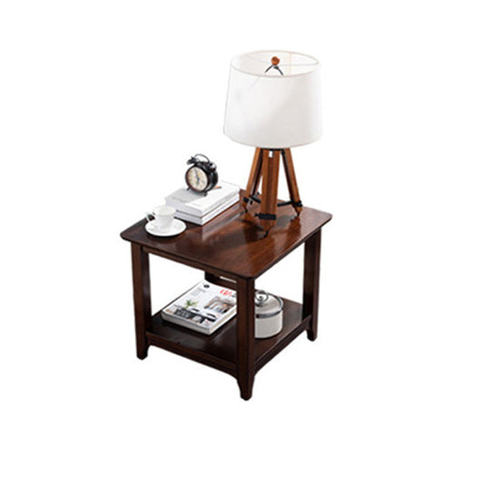 Tavolino a doppio livello di legno massiccio modernistico