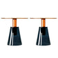Contemporary Glass Top Pedestal Round Living Room Accent Side Table Blue-Orange 2 Clearhalo 'Coffee & Accent Tables' 'End & Side Tables' 'end_side_tables' 'furn' 'furn_end_side_tables' 'Furniture' 'Living Room Furniture' 6479923