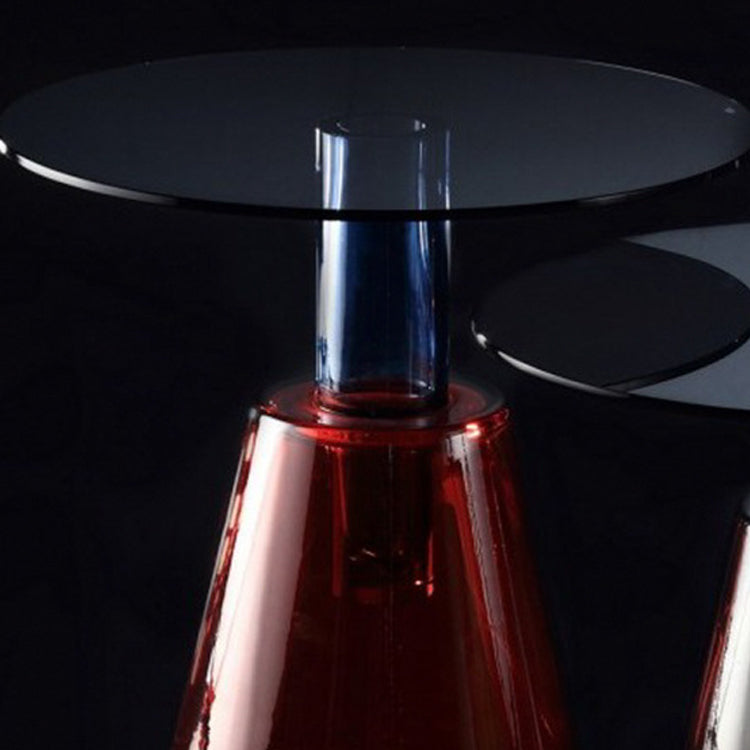 Contemporary Glass Top Pedestal Round Living Room Accent Side Table Clearhalo 'Coffee & Accent Tables' 'End & Side Tables' 'end_side_tables' 'furn' 'furn_end_side_tables' 'Furniture' 'Living Room Furniture' 6479929