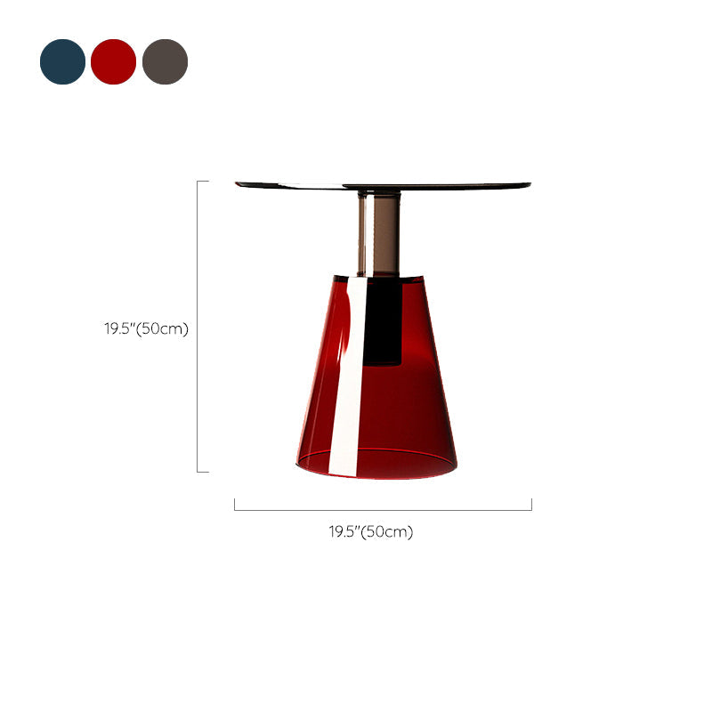 Contemporary Glass Top Pedestal Round Living Room Accent Side Table Clearhalo 'Coffee & Accent Tables' 'End & Side Tables' 'end_side_tables' 'furn' 'furn_end_side_tables' 'Furniture' 'Living Room Furniture' 6479937