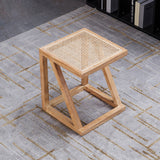 Contemporary Solid Wood Frame Square Living Room Accent Side Table