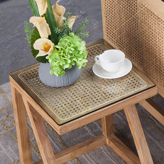 Tavolino con il salotto quadrato di legno massiccio contemporaneo