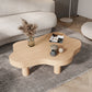 Table de cocktail à 3 pieds, table basse simple nordique en bois massif de forme libre
