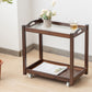 Modernistic Solid Wood with Shelf Rectangular Double Tier Side Table Nut-Brown Reeded Glass 1 Clearhalo 'Coffee & Accent Tables' 'End & Side Tables' 'end_side_tables' 'furn' 'furn_end_side_tables' 'Furniture' 'Living Room Furniture' 6480001