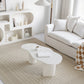 Scandinavian White Cocktail Table with Free Form Top in Solid Wood Clearhalo 'Coffee & Accent Tables' 'Coffee Tables' 'coffee_tables' 'furn' 'furn_coffee_tables' 'Furniture' 'Living Room Furniture' 6480017