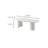Scandinavian White Cocktail Table with Free Form Top in Solid Wood