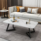 Slate Coffee Table Rectangle 17.7" High Coffee Cocktail Table Black White Clearhalo 'Coffee & Accent Tables' 'Coffee Tables' 'coffee_tables' 'furn' 'furn_coffee_tables' 'Furniture' 'Living Room Furniture' 6480039
