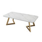 Slate Coffee Table Rectangle 17.7" High Coffee Cocktail Table Gold White Clearhalo 'Coffee & Accent Tables' 'Coffee Tables' 'coffee_tables' 'furn' 'furn_coffee_tables' 'Furniture' 'Living Room Furniture' 6480040