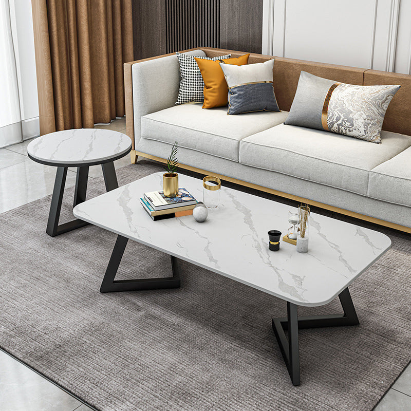 Slate Coffee Table Rectangle 17.7" High Coffee Cocktail Table Clearhalo 'Coffee & Accent Tables' 'Coffee Tables' 'coffee_tables' 'furn' 'furn_coffee_tables' 'Furniture' 'Living Room Furniture' 6480048