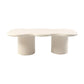 Mesa de centro escandinava de forma libre con base de madera en beige