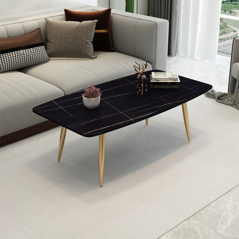 Rectangle Slate Coffee Table Glam 4 Legs Coffee Cocktail Table Gold Black Gold Clearhalo 'Coffee & Accent Tables' 'Coffee Tables' 'coffee_tables' 'furn' 'furn_coffee_tables' 'Furniture' 'Living Room Furniture' 6480086
