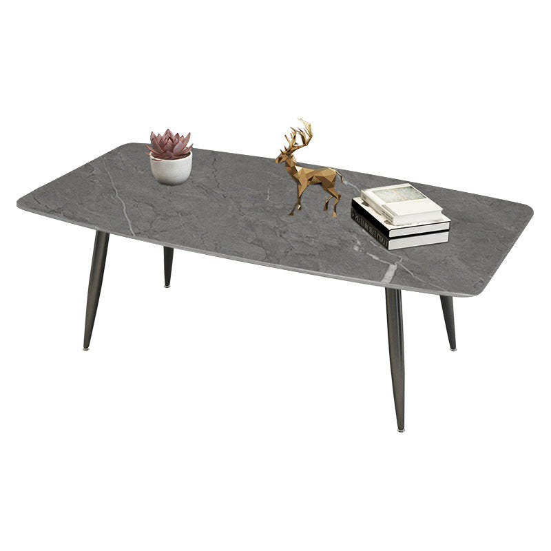 Rectangle Slate Coffee Table Glam 4 Legs Coffee Cocktail Table Black Gray Clearhalo 'Coffee & Accent Tables' 'Coffee Tables' 'coffee_tables' 'furn' 'furn_coffee_tables' 'Furniture' 'Living Room Furniture' 6480094
