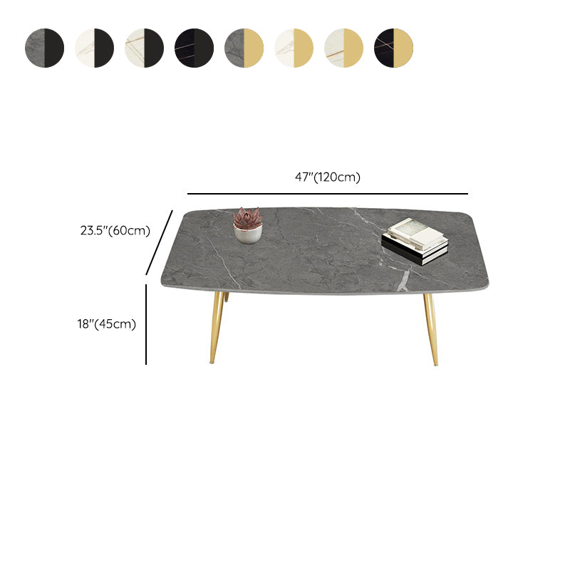 Rectangle Slate Coffee Table Glam 4 Legs Coffee Cocktail Table Clearhalo 'Coffee & Accent Tables' 'Coffee Tables' 'coffee_tables' 'furn' 'furn_coffee_tables' 'Furniture' 'Living Room Furniture' 6480099