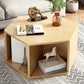 Modernism Simple Geometric Coffee Cocktail Table with Storage Natural Clearhalo 'Coffee & Accent Tables' 'Coffee Tables' 'coffee_tables' 'furn' 'furn_coffee_tables' 'Furniture' 'Living Room Furniture' 6480116
