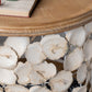 French Country Solid Wood Coffee Table Round Distressed Cocktail Table
