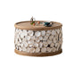French Country Solid Wood Coffee Table Round Distressed Cocktail Table