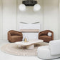 Pedestal 13.8" H Coffee Table Scandinavian Faux Wood Cocktail Table Clearhalo 'Coffee & Accent Tables' 'Coffee Tables' 'coffee_tables' 'furn' 'furn_coffee_tables' 'Furniture' 'Living Room Furniture' 6480149