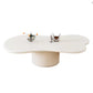 Pedestal 13.8" H Coffee Table Scandinavian Faux Wood Cocktail Table Cream Clearhalo 'Coffee & Accent Tables' 'Coffee Tables' 'coffee_tables' 'furn' 'furn_coffee_tables' 'Furniture' 'Living Room Furniture' 6480153