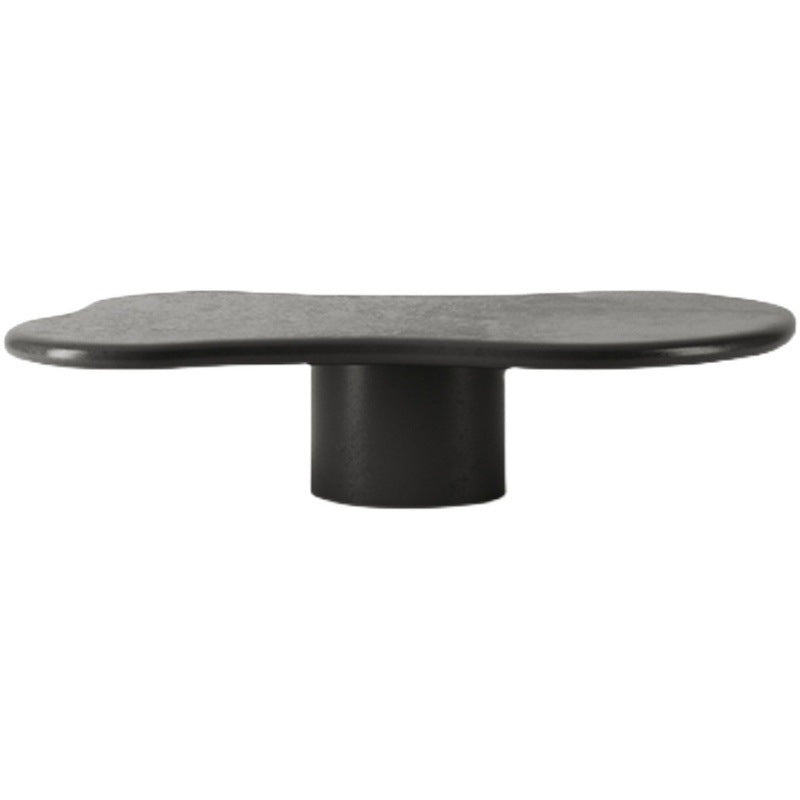 Pedestal 13.8" H Coffee Table Scandinavian Faux Wood Cocktail Table Black Clearhalo 'Coffee & Accent Tables' 'Coffee Tables' 'coffee_tables' 'furn' 'furn_coffee_tables' 'Furniture' 'Living Room Furniture' 6480158