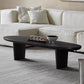 Scandinavian Oval Wood Coffee Table 15.75"H 2 Legs Cocktail Table Clearhalo 'Coffee & Accent Tables' 'Coffee Tables' 'coffee_tables' 'furn' 'furn_coffee_tables' 'Furniture' 'Living Room Furniture' 6480167