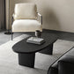 Scandinavian Oval Wood Coffee Table 15.75"H 2 Legs Cocktail Table Clearhalo 'Coffee & Accent Tables' 'Coffee Tables' 'coffee_tables' 'furn' 'furn_coffee_tables' 'Furniture' 'Living Room Furniture' 6480170