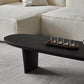 Scandinavian Oval Wood Coffee Table 15.75"H 2 Legs Cocktail Table Clearhalo 'Coffee & Accent Tables' 'Coffee Tables' 'coffee_tables' 'furn' 'furn_coffee_tables' 'Furniture' 'Living Room Furniture' 6480172
