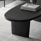 Scandinavian Oval Wood Coffee Table 15.75"H 2 Legs Cocktail Table Clearhalo 'Coffee & Accent Tables' 'Coffee Tables' 'coffee_tables' 'furn' 'furn_coffee_tables' 'Furniture' 'Living Room Furniture' 6480175