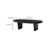 Scandinavian Oval Wood Coffee Table 15.75"H 2 Legs Cocktail Table Clearhalo 'Coffee & Accent Tables' 'Coffee Tables' 'coffee_tables' 'furn' 'furn_coffee_tables' 'Furniture' 'Living Room Furniture' 6480178