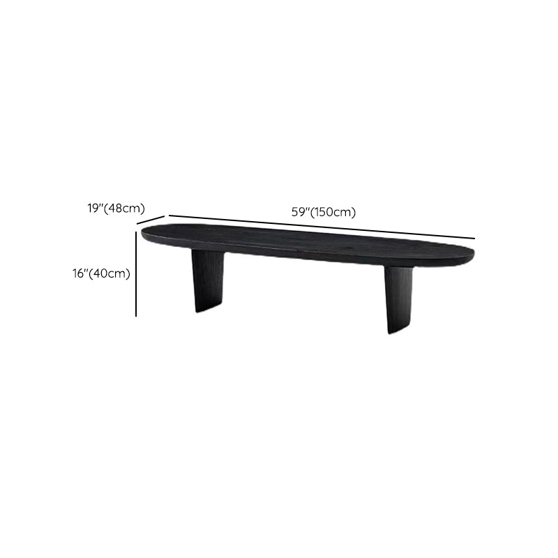 Scandinavian Oval Wood Coffee Table 15.75"H 2 Legs Cocktail Table Clearhalo 'Coffee & Accent Tables' 'Coffee Tables' 'coffee_tables' 'furn' 'furn_coffee_tables' 'Furniture' 'Living Room Furniture' 6480180