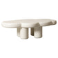 Scandinavian Cream Irregular 4 Legs Coffee Cocktail Table - 13.8" H Clearhalo 'Coffee & Accent Tables' 'Coffee Tables' 'coffee_tables' 'furn' 'furn_coffee_tables' 'Furniture' 'Living Room Furniture' 6480186