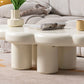 Scandinavian Cream Irregular 4 Legs Coffee Cocktail Table - 13.8" H Clearhalo 'Coffee & Accent Tables' 'Coffee Tables' 'coffee_tables' 'furn' 'furn_coffee_tables' 'Furniture' 'Living Room Furniture' 6480187