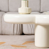 Scandinavian Cream Irregular 4 Legs Coffee Cocktail Table - 13.8" H