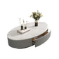 Table basse ovale en ardoise, table de cocktail avec tiroir