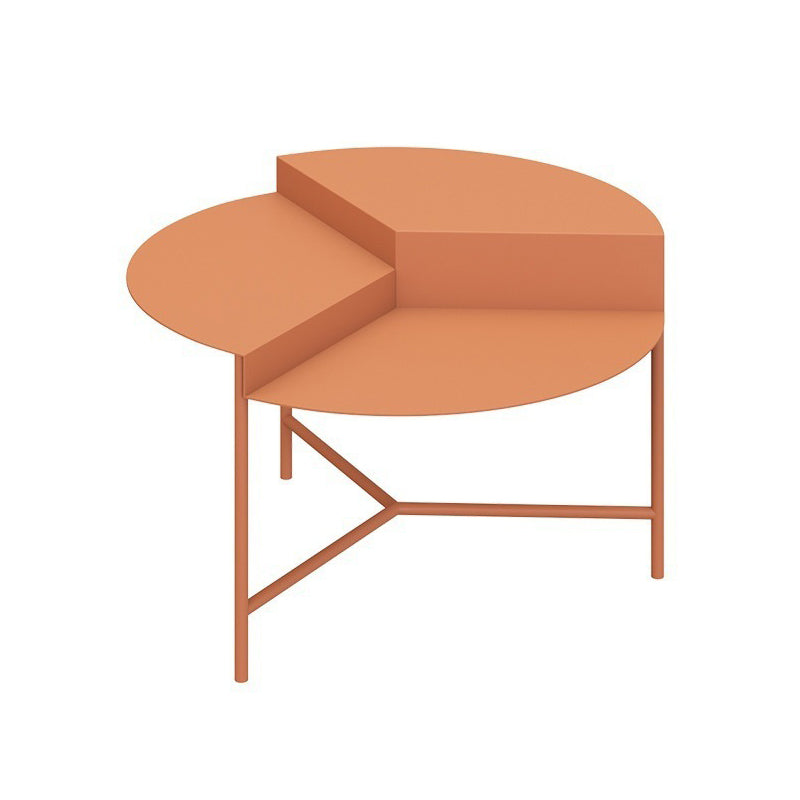 Mid-Century Modern Round Coffee Table with 3 Legs in Iron Cocktail Table