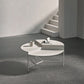 Mid-Century Modern Round Coffee Table with 3 Legs in Iron Cocktail Table