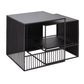 Frame 2 Nesting Square Coffee Table Set Black Iron Cocktail Table with Storage Shelf 18"L x 18"W x 18"H +16"L x 16"W x 16"H Black Clearhalo 'Coffee & Accent Tables' 'Coffee Tables' 'coffee_tables' 'furn' 'furn_coffee_tables' 'Furniture' 'Living Room Furniture' 6480291