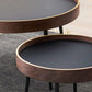 Round Wooden Coffee Table Black Tray Top Cocktail Table with 4 Legs Clearhalo 'Coffee & Accent Tables' 'Coffee Tables' 'coffee_tables' 'furn' 'furn_coffee_tables' 'Furniture' 'Living Room Furniture' 6480306