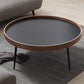 Round Wooden Coffee Table Black Tray Top Cocktail Table with 4 Legs 30"L x 30"W x 16"H Clearhalo 'Coffee & Accent Tables' 'Coffee Tables' 'coffee_tables' 'furn' 'furn_coffee_tables' 'Furniture' 'Living Room Furniture' 6480312