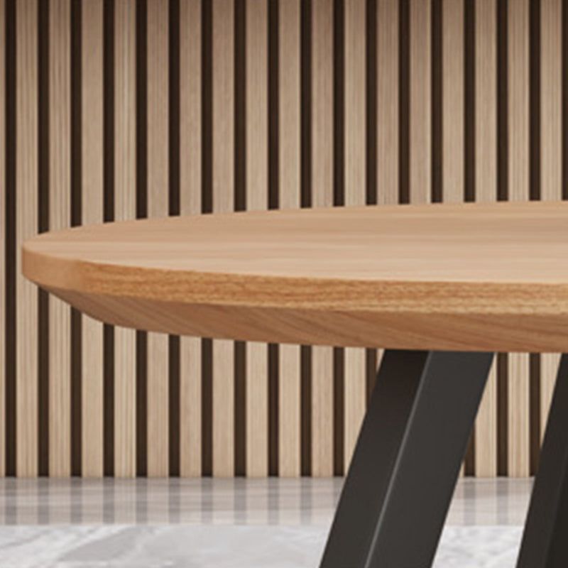 Nordic Solid Wood Elliptical Coffee Cocktail Table with 2 Legs Clearhalo 'Coffee & Accent Tables' 'Coffee Tables' 'coffee_tables' 'furn' 'furn_coffee_tables' 'Furniture' 'Living Room Furniture' 6480322