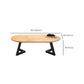 Nordic Solid Wood Elliptical Coffee Cocktail Table with 2 Legs Clearhalo 'Coffee & Accent Tables' 'Coffee Tables' 'coffee_tables' 'furn' 'furn_coffee_tables' 'Furniture' 'Living Room Furniture' 6480328