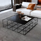 Mid-Century Modern Coffee Table Black Iron Frame Coffee Cocktail Table Clearhalo 'Coffee & Accent Tables' 'Coffee Tables' 'coffee_tables' 'furn' 'furn_coffee_tables' 'Furniture' 'Living Room Furniture' 6480331