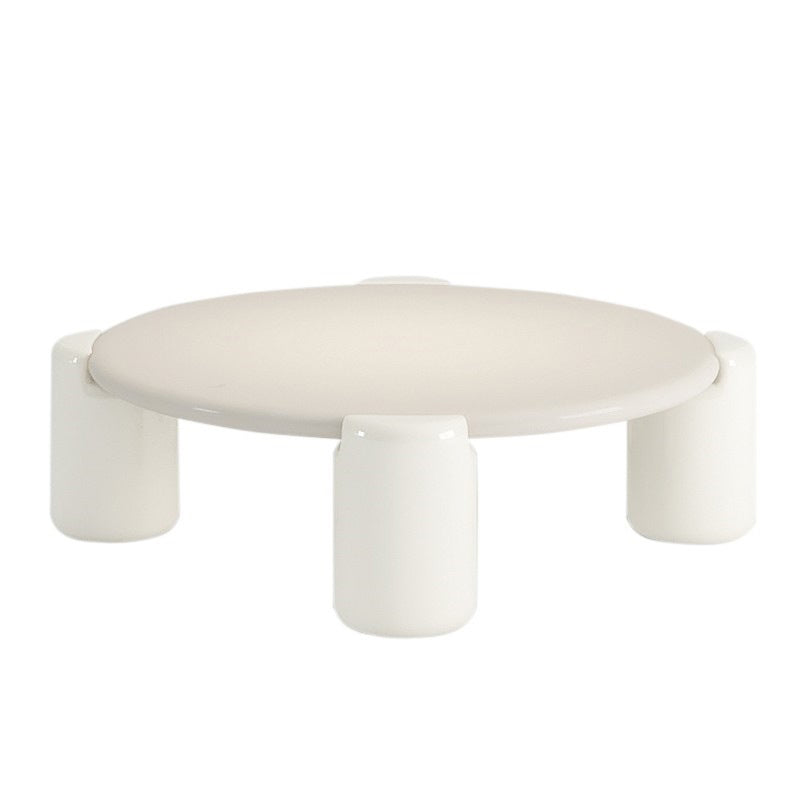 Contemporary Round Beige Coffee Table with 4 Legs Wooden Coffee Table Clearhalo 'Coffee & Accent Tables' 'Coffee Tables' 'coffee_tables' 'furn' 'furn_coffee_tables' 'Furniture' 'Living Room Furniture' 6480347