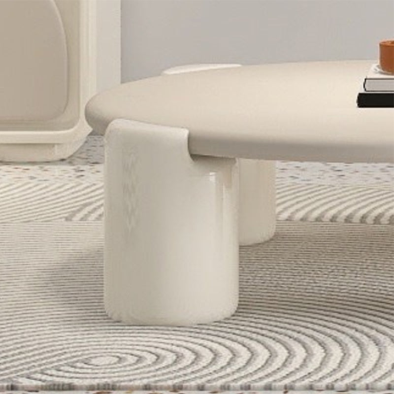 Contemporary Round Beige Coffee Table with 4 Legs Wooden Coffee Table Clearhalo 'Coffee & Accent Tables' 'Coffee Tables' 'coffee_tables' 'furn' 'furn_coffee_tables' 'Furniture' 'Living Room Furniture' 6480348