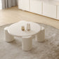 Contemporary Round Beige Coffee Table with 4 Legs Wooden Coffee Table Clearhalo 'Coffee & Accent Tables' 'Coffee Tables' 'coffee_tables' 'furn' 'furn_coffee_tables' 'Furniture' 'Living Room Furniture' 6480352