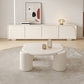 Contemporary Round Beige Coffee Table with 4 Legs Wooden Coffee Table Clearhalo 'Coffee & Accent Tables' 'Coffee Tables' 'coffee_tables' 'furn' 'furn_coffee_tables' 'Furniture' 'Living Room Furniture' 6480353