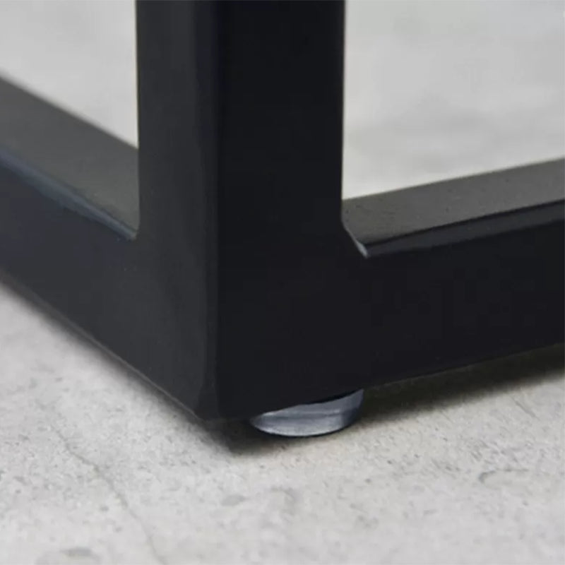 Table de cocktail rectangulaire en fer avec étagère, table basse avec cadre en H de 19,7 po, noir